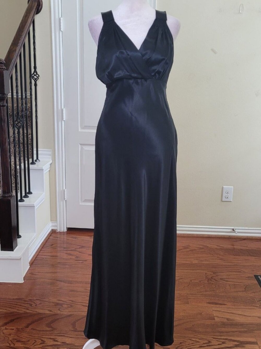 Rampage Slip Maxi Dress Black Women M Babydoll Black Tie Formal Prom Bridesmaid